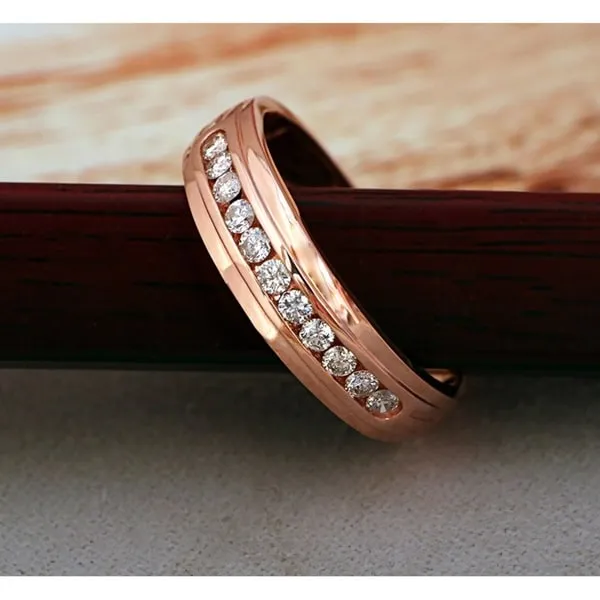 De Couer IGI Certified 10k Rose Gold 1/2ct TDW Diamond Men's Wedding Band - Pink sold by Zulily