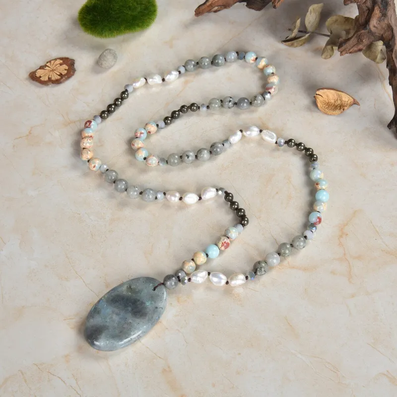 Labradorite Geo Pendant Necklace sold by Zulily