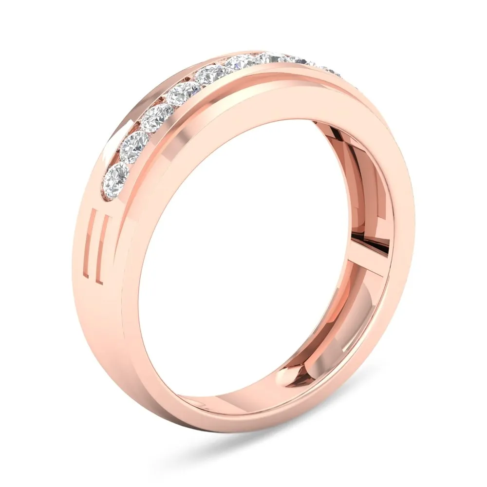 De Couer IGI Certified 10k Rose Gold 1/2ct TDW Diamond Men's Wedding Band - Pink sold by Zulily product image thumbnail 4