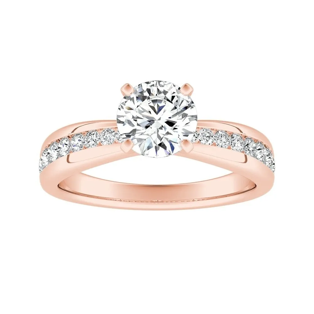 Auriya 14k Gold 1 1/2ct Classic Moissanite and Diamond Engagement Ring 1/3ctw sold by Zulily product image thumbnail 3