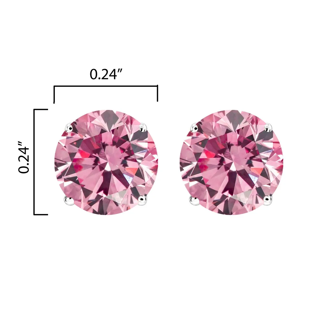 Sterling Silver with Pink Moissanite Stud Earring sold by Zulily product image thumbnail 3
