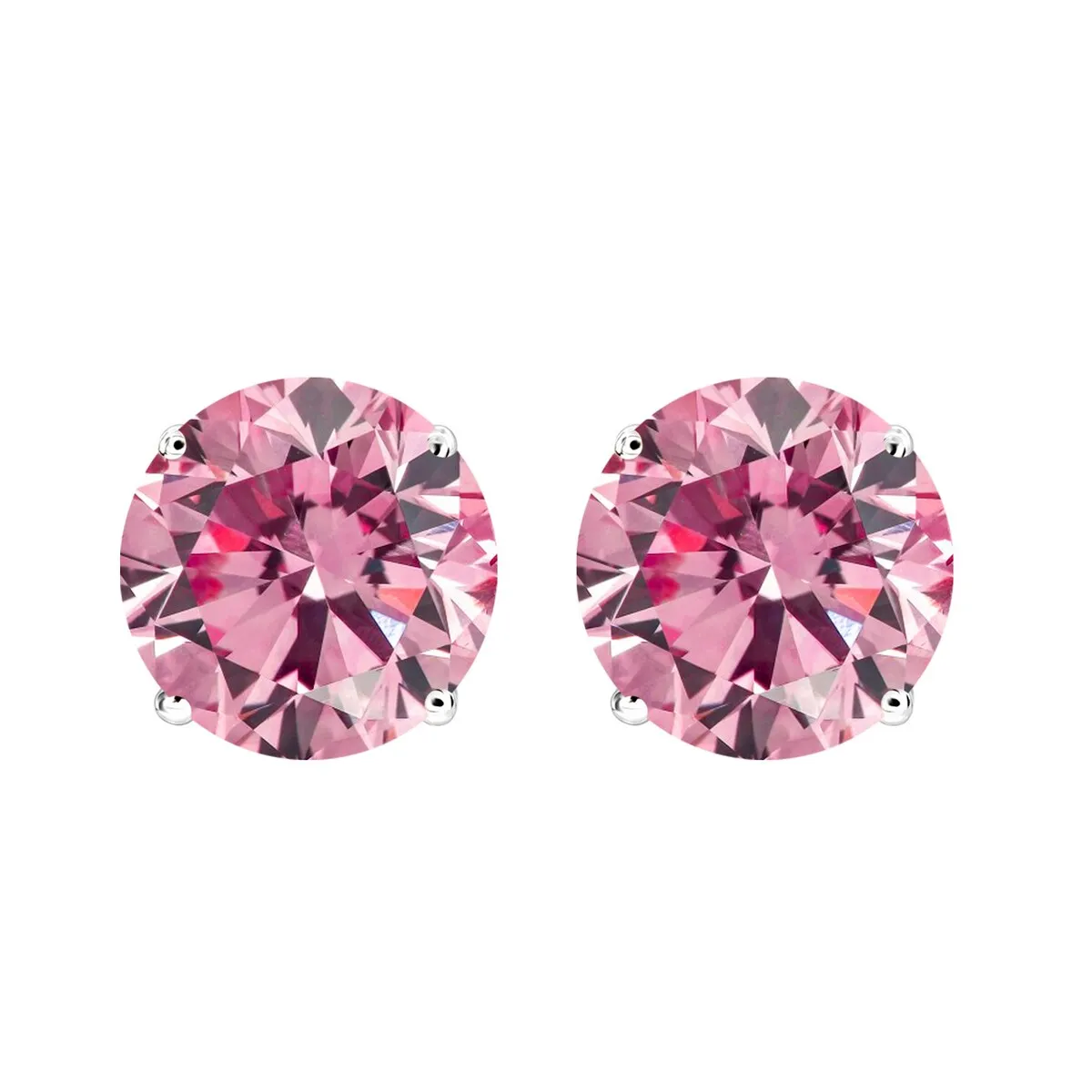 Sterling Silver with Pink Moissanite Stud Earring sold by Zulily