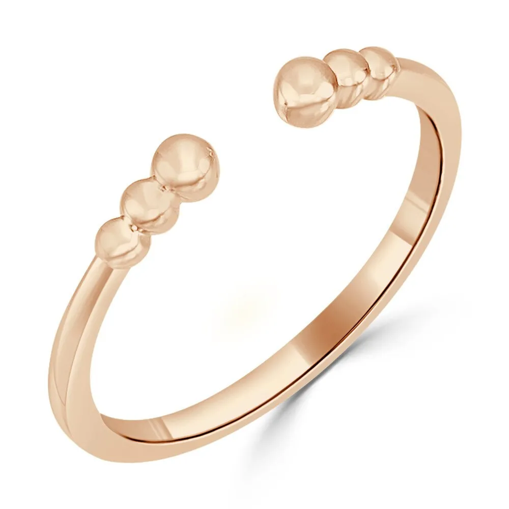 Auriya 10K Gold Beaded Fashion Stackable Open Band sold by Zulily