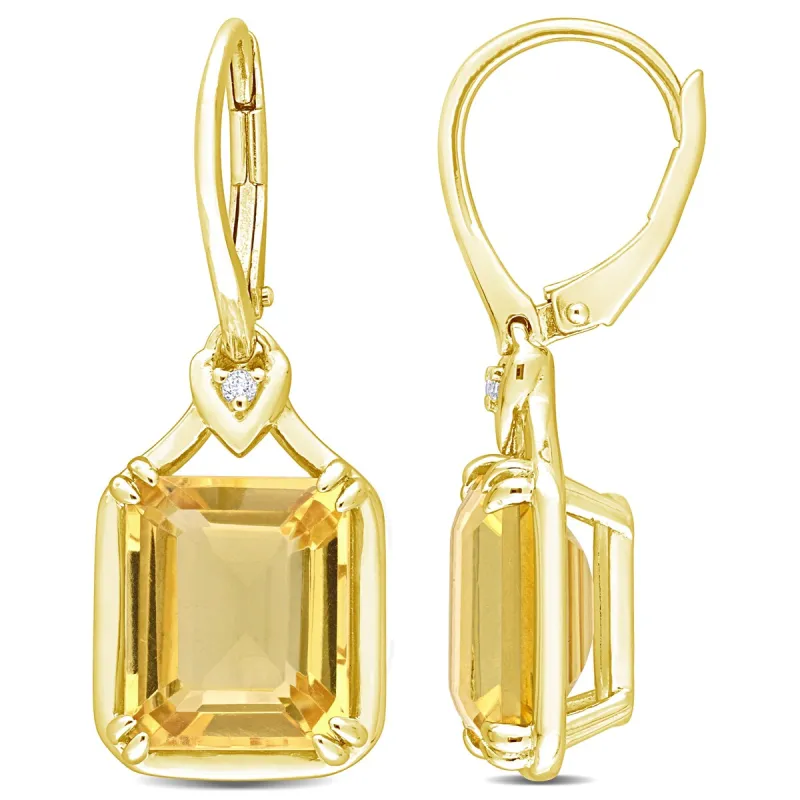 Miadora 13 1/6ct TGW Citrine and White Topaz LeverBack Earrings in Yellow Silver sold by Zulily