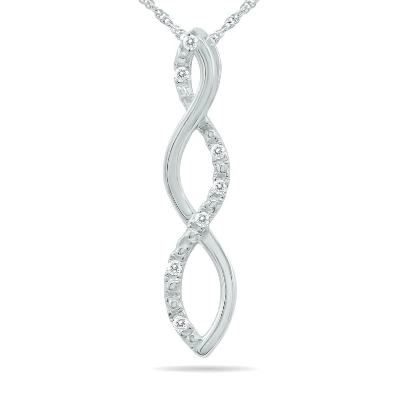 Diamond Twist Pendant in .925 Sterling Silver sold by Zulily