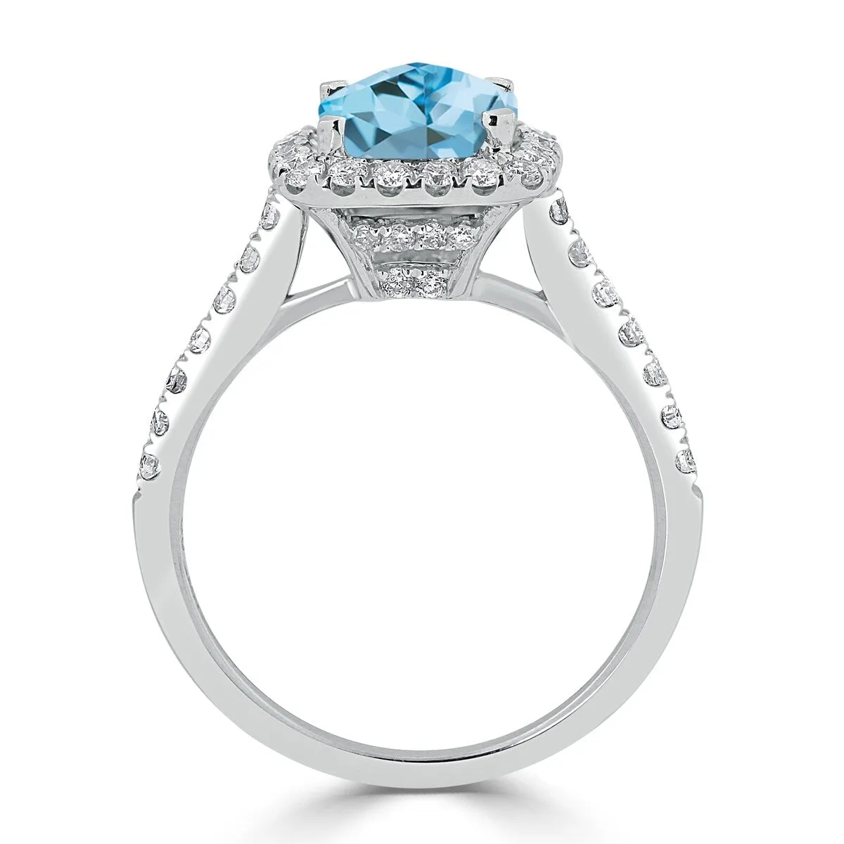 Auriya 1 1/4ct Cushion-cut Sky Blue Topaz and Halo Diamond Engagement Ring 1/2cttw 14k Gold sold by Zulily product image thumbnail 5
