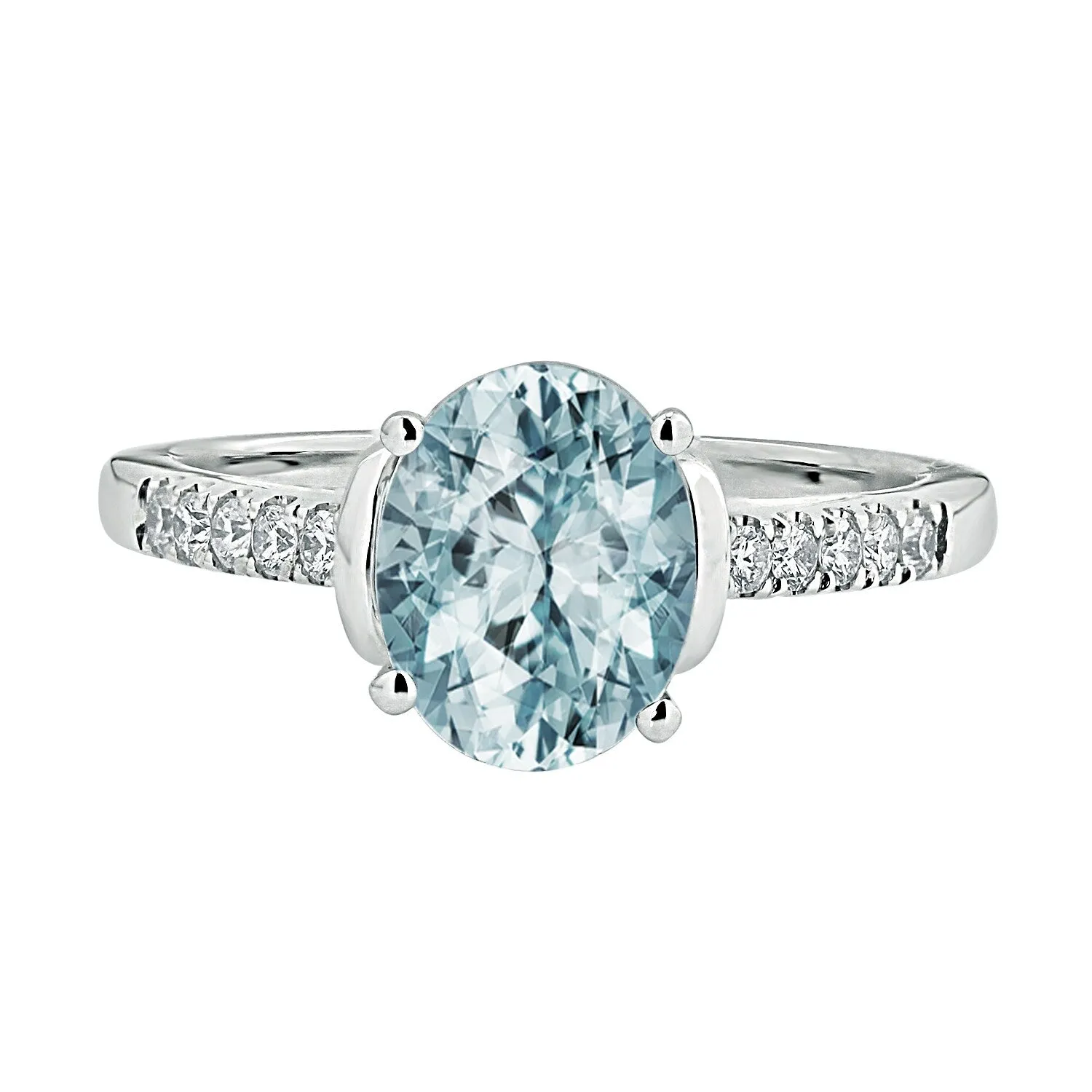 Auriya 1 1/5ct Fancy Oval Aquamarine and Diamond Engagement Ring 1/6ctw 14k Gold sold by Zulily product image thumbnail 5