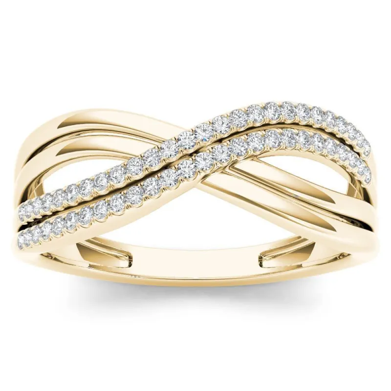 De Couer 10k Yellow Gold 1/6ct TDW Diamond Fashion Ring sold by Zulily