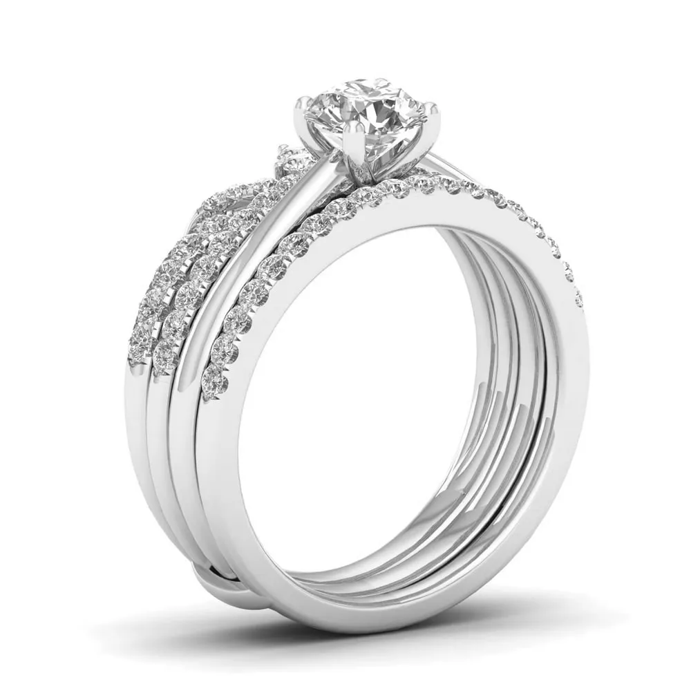 De Couer 14k White Gold 1ct TDW Diamond Crowned Bridal Set sold by Zulily product image thumbnail 2