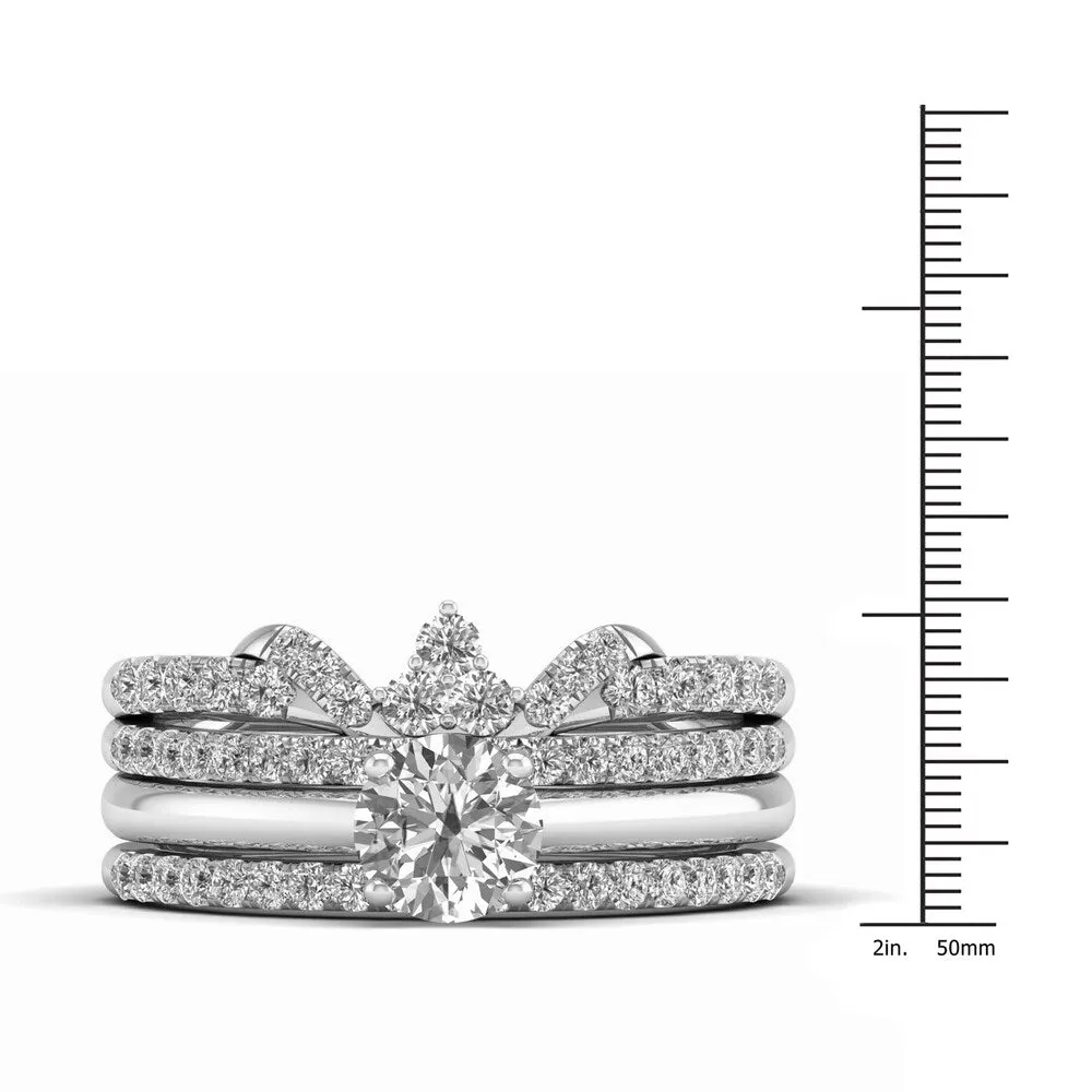 De Couer 14k White Gold 1ct TDW Diamond Crowned Bridal Set sold by Zulily product image thumbnail 5