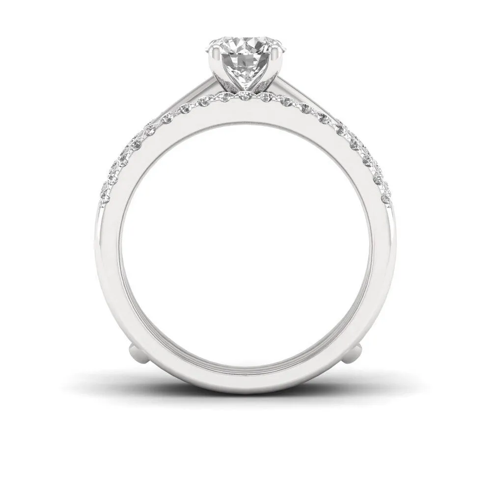 De Couer 14k White Gold 1ct TDW Diamond Crowned Bridal Set sold by Zulily product image thumbnail 3