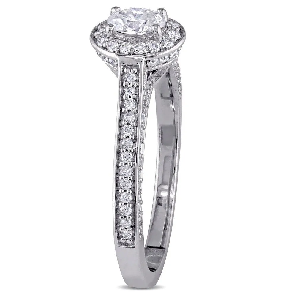 Miadora Signature Collection 14k White Gold 3/4ct TDW Oval and Round-Cut Diamond Halo Engagement Rin sold by Zulily product image thumbnail 4