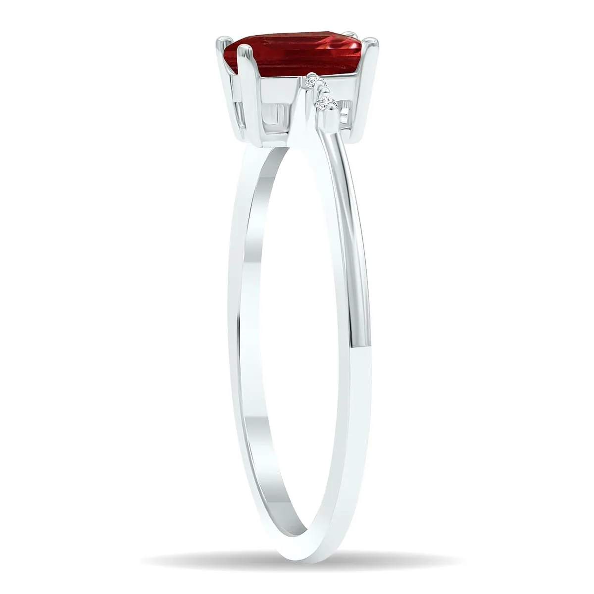 Women's Garnet and Diamond Sparkle Ring in 10K White Gold sold by Zulily product image thumbnail 2