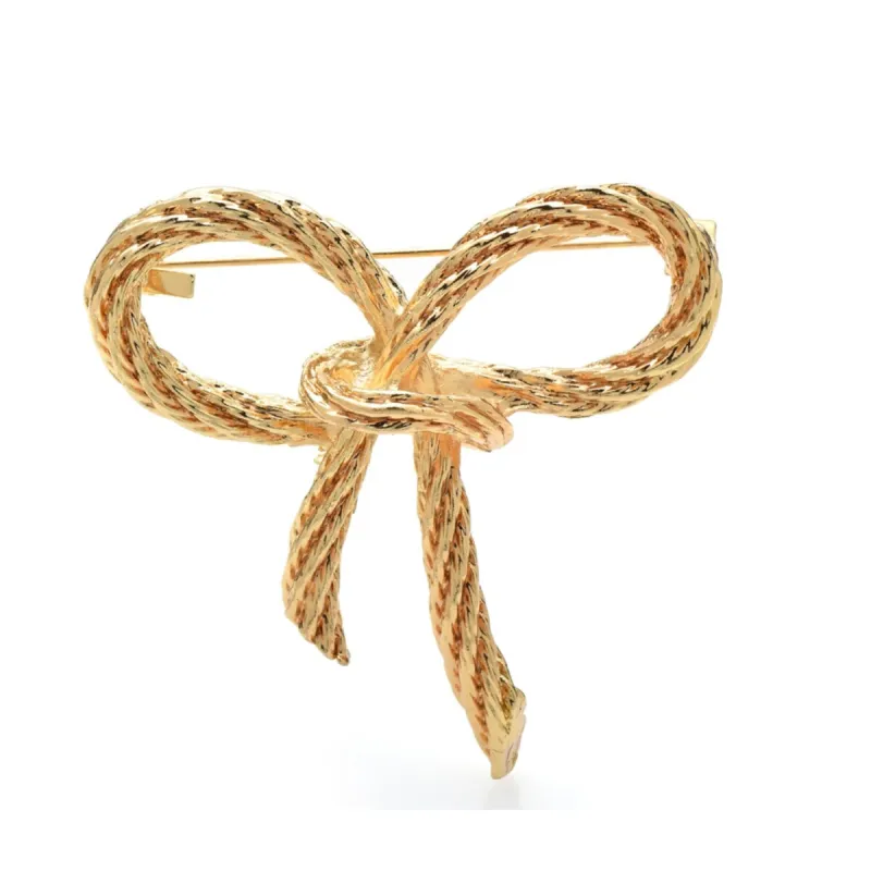 Don't AsK Classic Goldtone Braided Tied Bow Brooch sold by Zulily