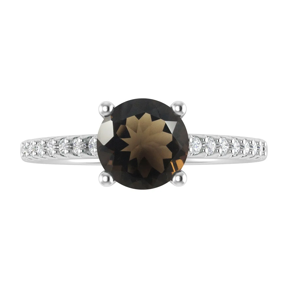 Sterling Silver with Smoky Quartz and White Topaz Engagement Ring sold by Zulily product image thumbnail 4