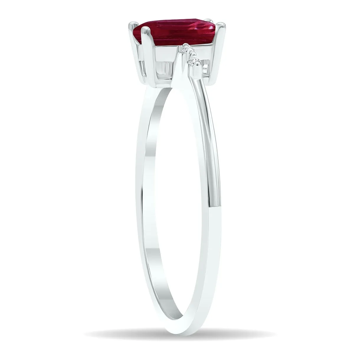 Women's Ruby and Diamond Sparkle Ring in 10K White Gold sold by Zulily product image thumbnail 2