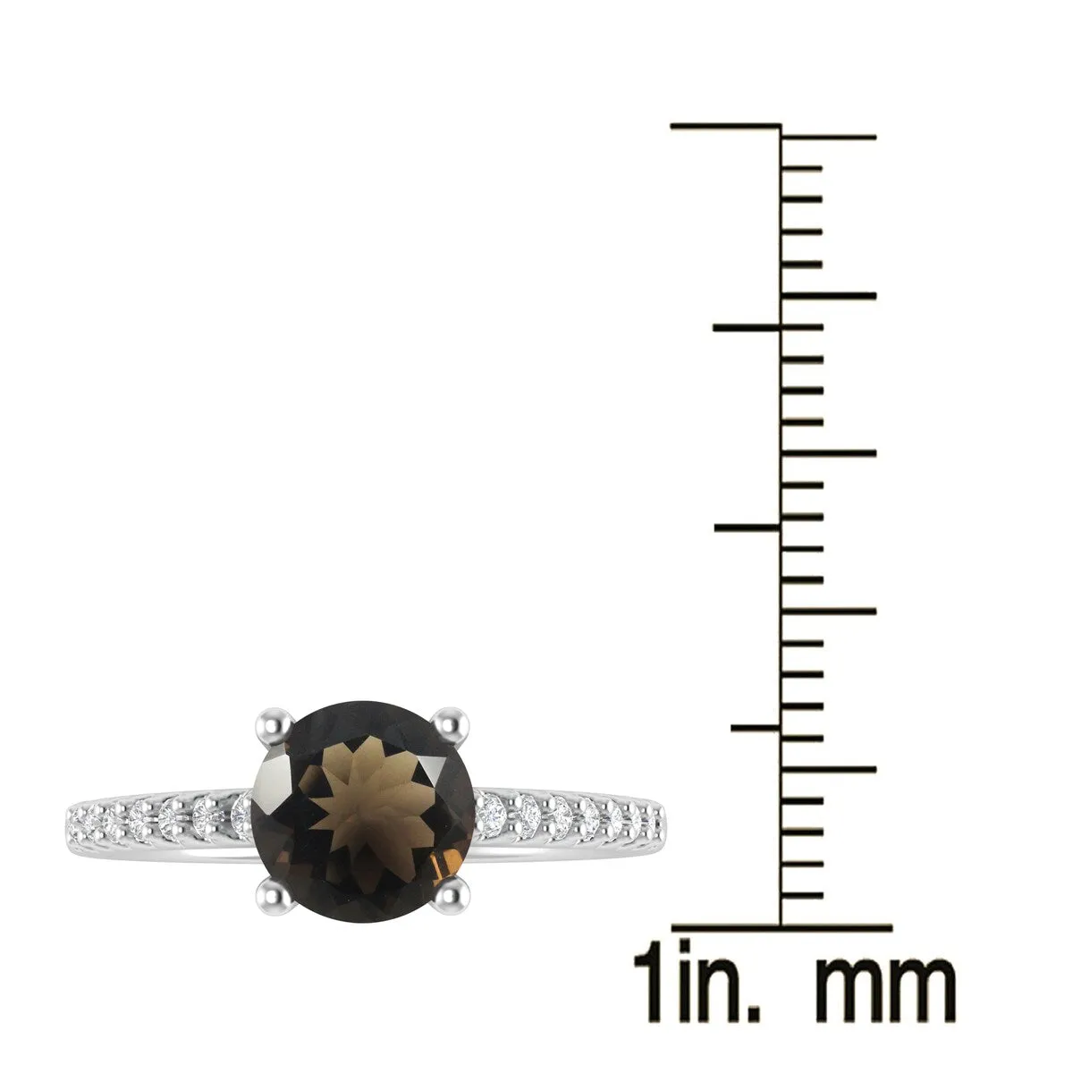 Sterling Silver with Smoky Quartz and White Topaz Engagement Ring sold by Zulily product image thumbnail 3