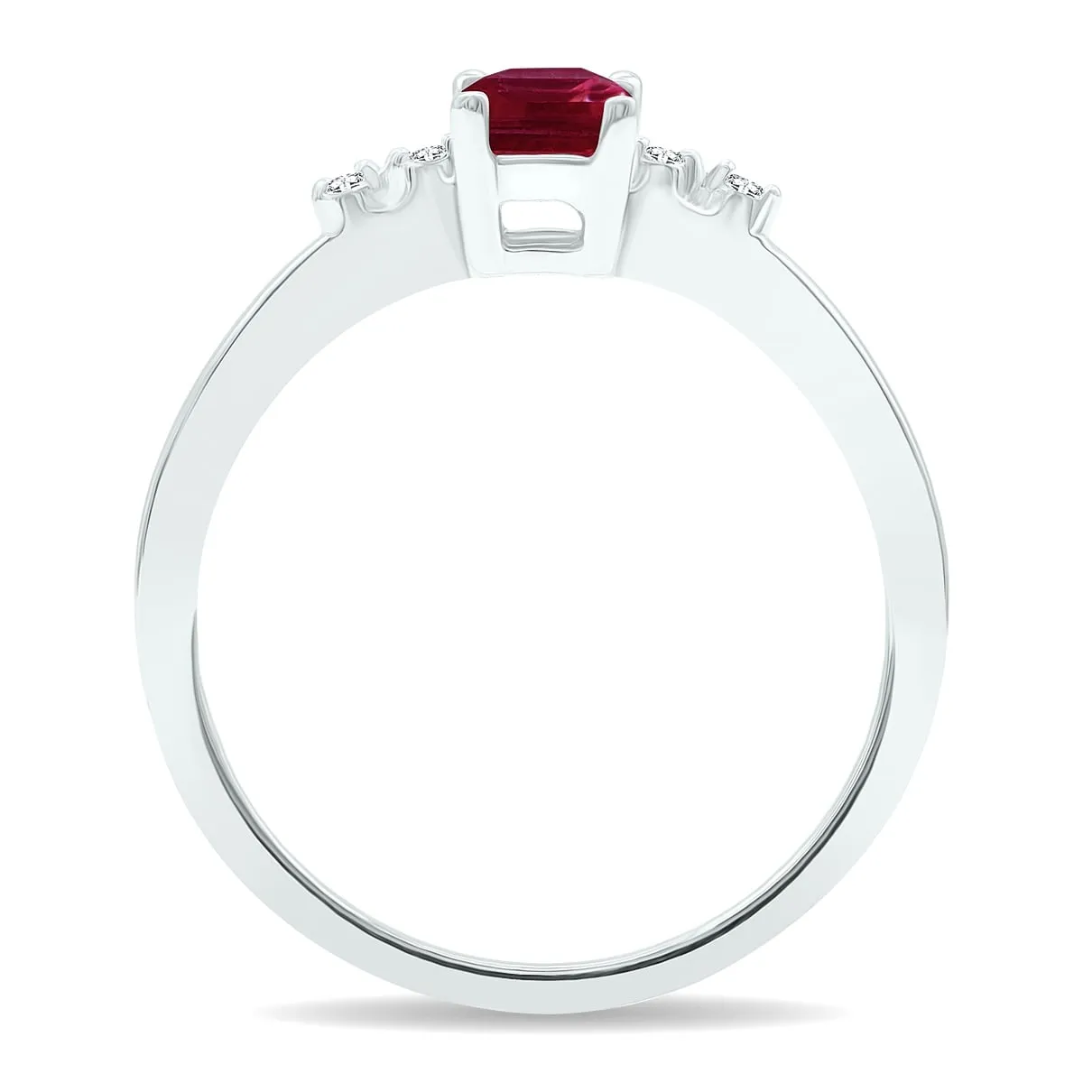 Women's Ruby and Diamond Sparkle Ring in 10K White Gold sold by Zulily product image thumbnail 3