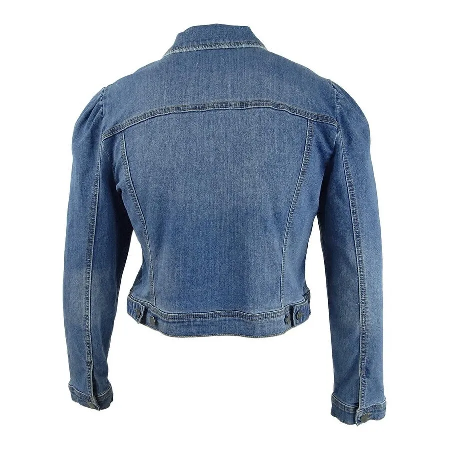 Maison Jules Women's Puff Sleeve Denim Jacket Blue Size X-Large sold by Zulily product image thumbnail 2