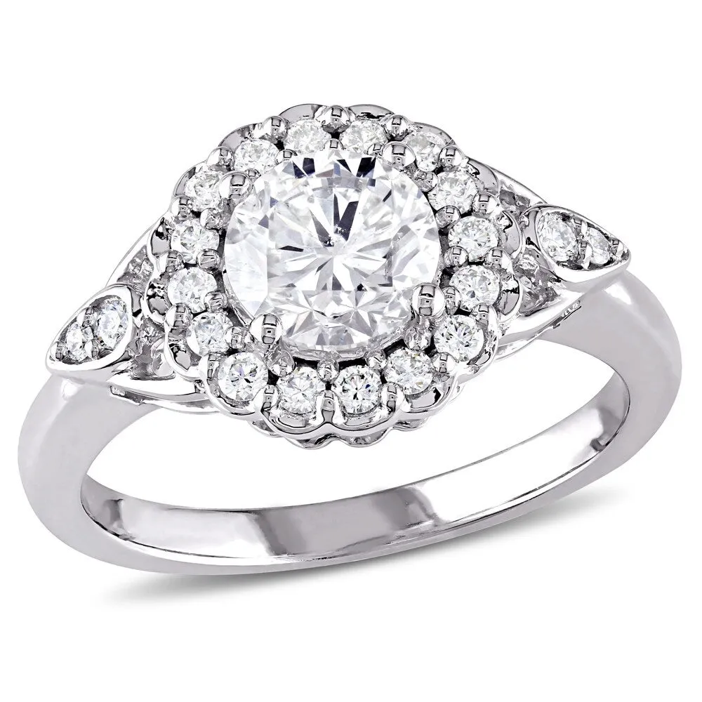 Miadora Signature Collection 14k White Gold 1 1/4ct TDW Diamond Halo Engagement Ring sold by Zulily product image thumbnail 2