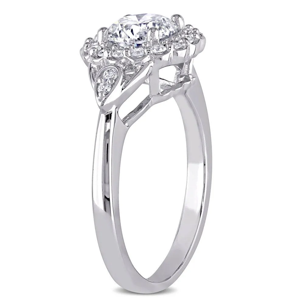 Miadora Signature Collection 14k White Gold 1 1/4ct TDW Diamond Halo Engagement Ring sold by Zulily product image thumbnail 3