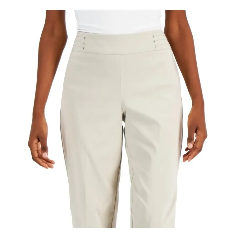 JM Collection Women's Studded Pull On Pants Short Beige Size Petite Small sold by Zulily product image thumbnail 2