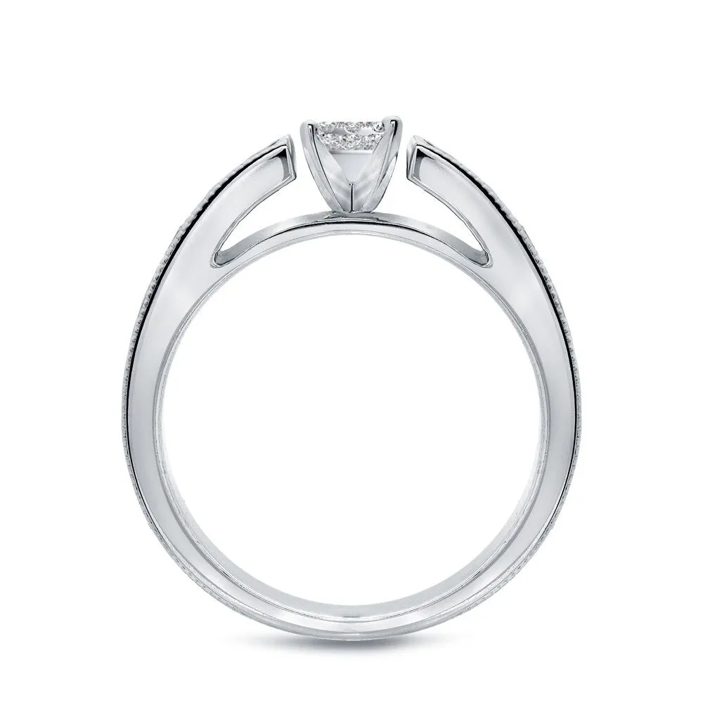 Auriya 14k Gold 1ctw Round Channel-set Diamond Engagement Ring Set sold by Zulily product image thumbnail 5