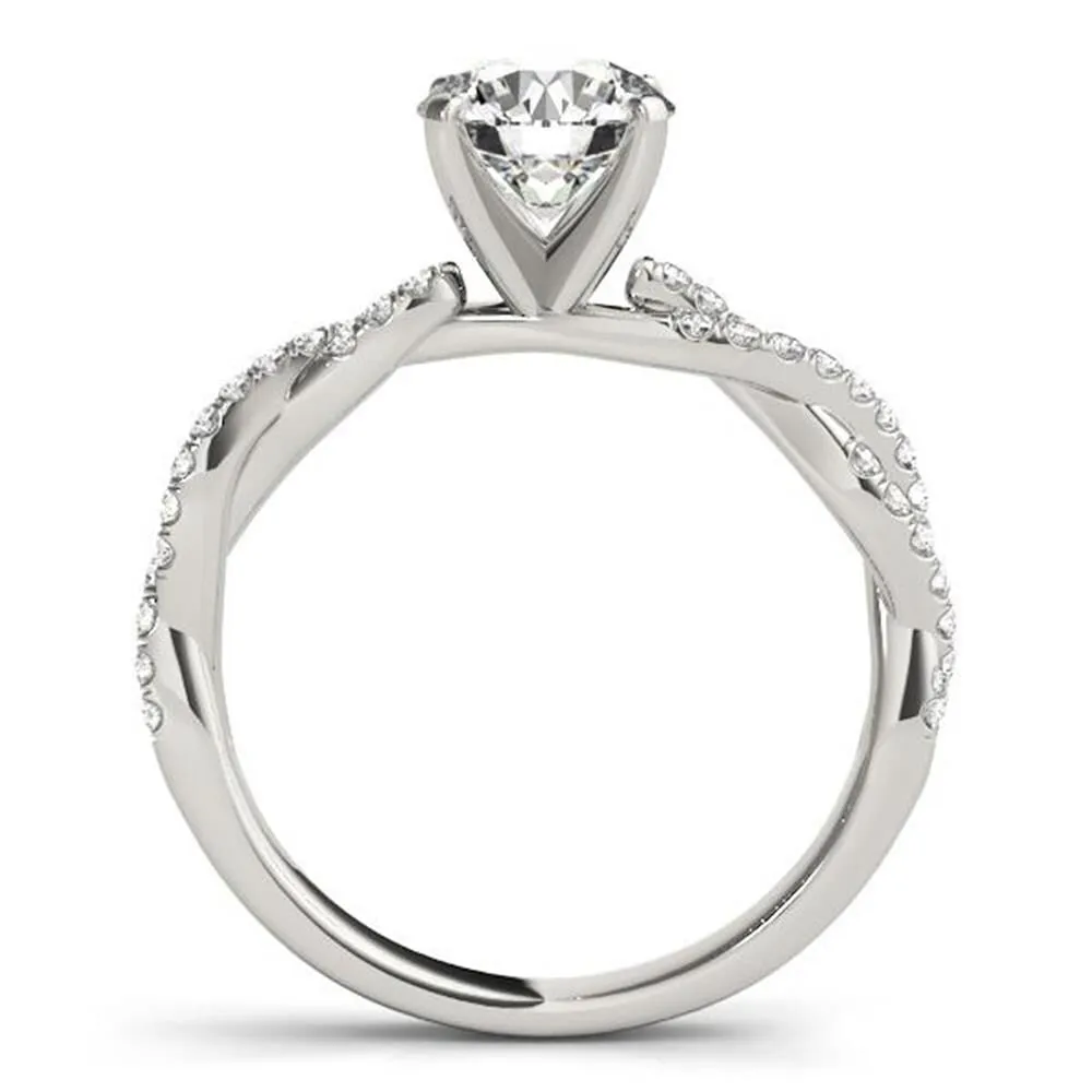 Auriya 14k Gold 3/4ctw Twisted Moissanite and Diamond Engagement Ring 1/5ct TDW sold by Zulily product image thumbnail 4