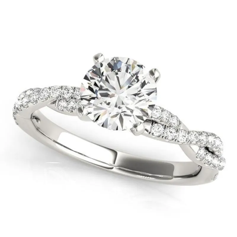 Auriya 14k Gold 3/4ctw Twisted Moissanite and Diamond Engagement Ring 1/5ct TDW sold by Zulily