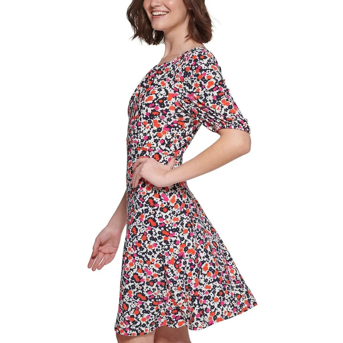 Tommy Hilfiger Women's Floral Print Fit & Flare Dress Pink Size 10 sold by Zulily product image thumbnail 3