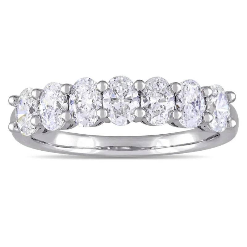 Miadora Signature Collection 14k White Gold 1-1/3ct TDW Oval-Cut Diamond 7-Stone Semi-Eternity Band (F-G, SI1-SI2) sold by Zulily