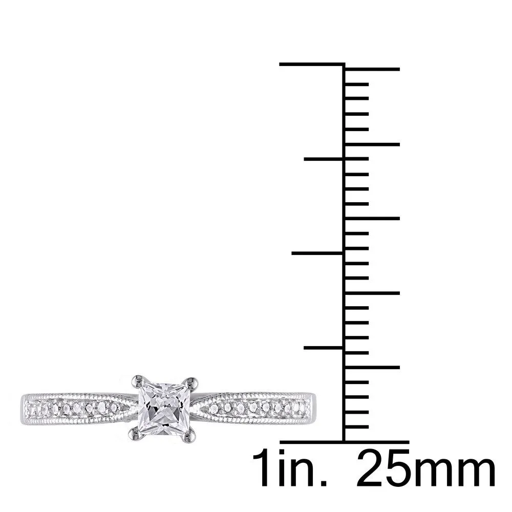 Miadora Sterling Silver Created White Sapphire and Diamond Accent Promise Ring sold by Zulily product image thumbnail 3