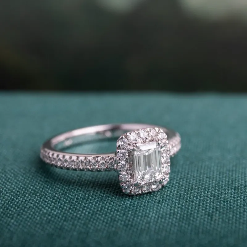 Miadora Signature Collection 14k White Gold 7/8ct TDW Emerald-cut Diamond Engagement Ring sold by Zulily