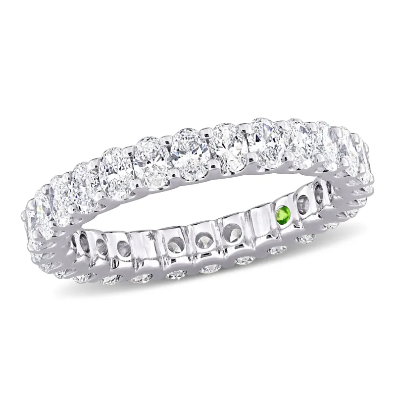 Created Forever 2 1/4ct TDW Lab-Grown Diamond and Tsavorite Accent Eternity Ring in 14k White Gold sold by Zulily