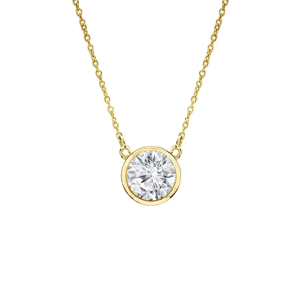 Auriya 1/4ctw Round Solitaire Diamond Necklace 14k Gold Bezel-set - 4mm sold by Zulily product image thumbnail 2
