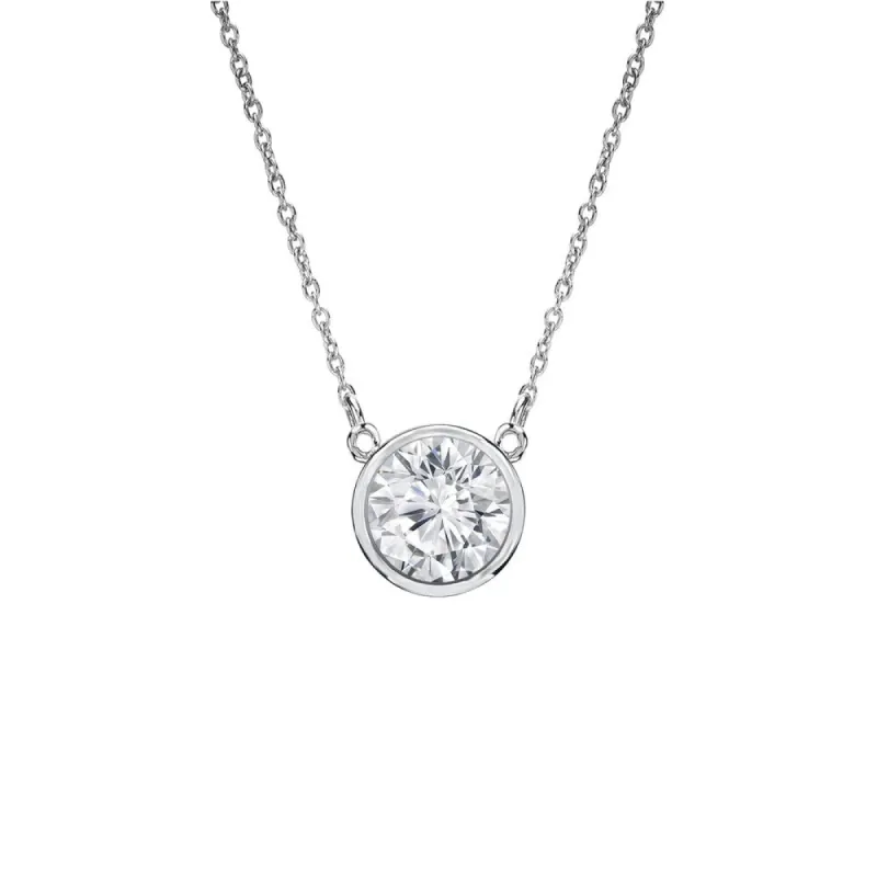Auriya 1/4ctw Round Solitaire Diamond Necklace 14k Gold Bezel-set - 4mm (H-I, VS1-VS2) sold by Zulily