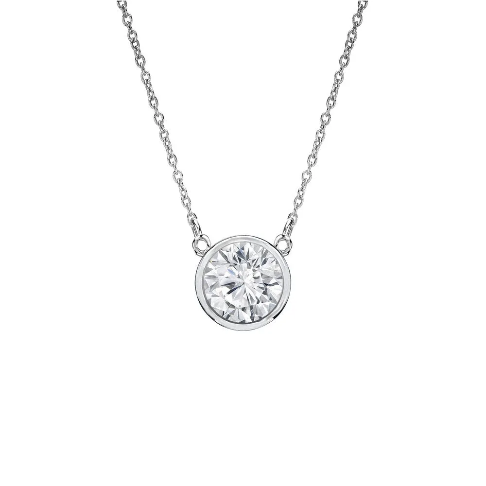 Auriya 1/4ctw Round Solitaire Diamond Necklace 14k Gold Bezel-set - 4mm sold by Zulily