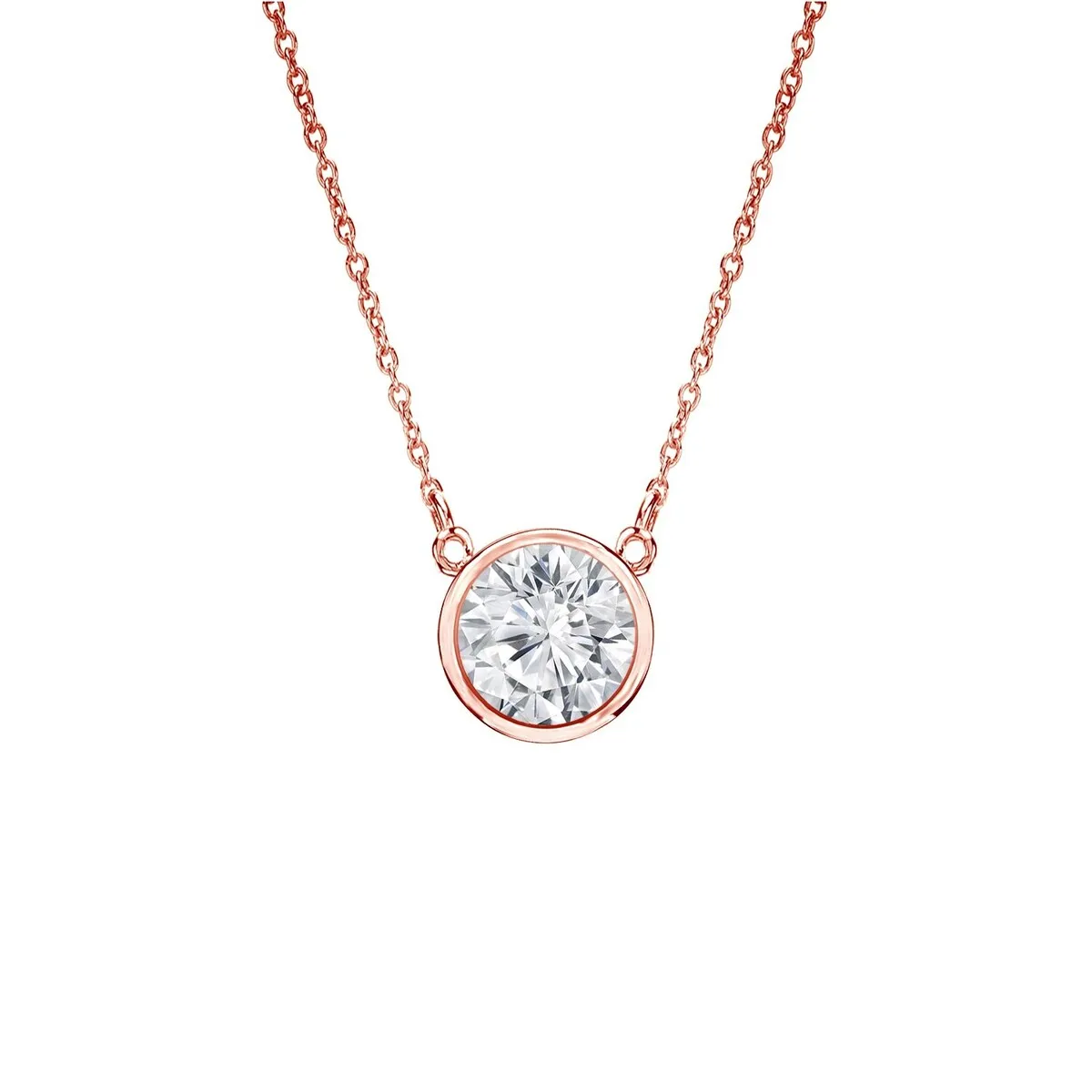 Auriya 1/4ctw Round Solitaire Diamond Necklace 14k Gold Bezel-set - 4mm sold by Zulily product image thumbnail 3