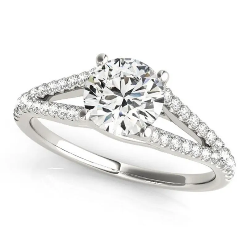 Auriya Modern Split 1 1/2ct Moissanite and 1/5ctw Diamond Engagement Ring 14K Gold sold by Zulily