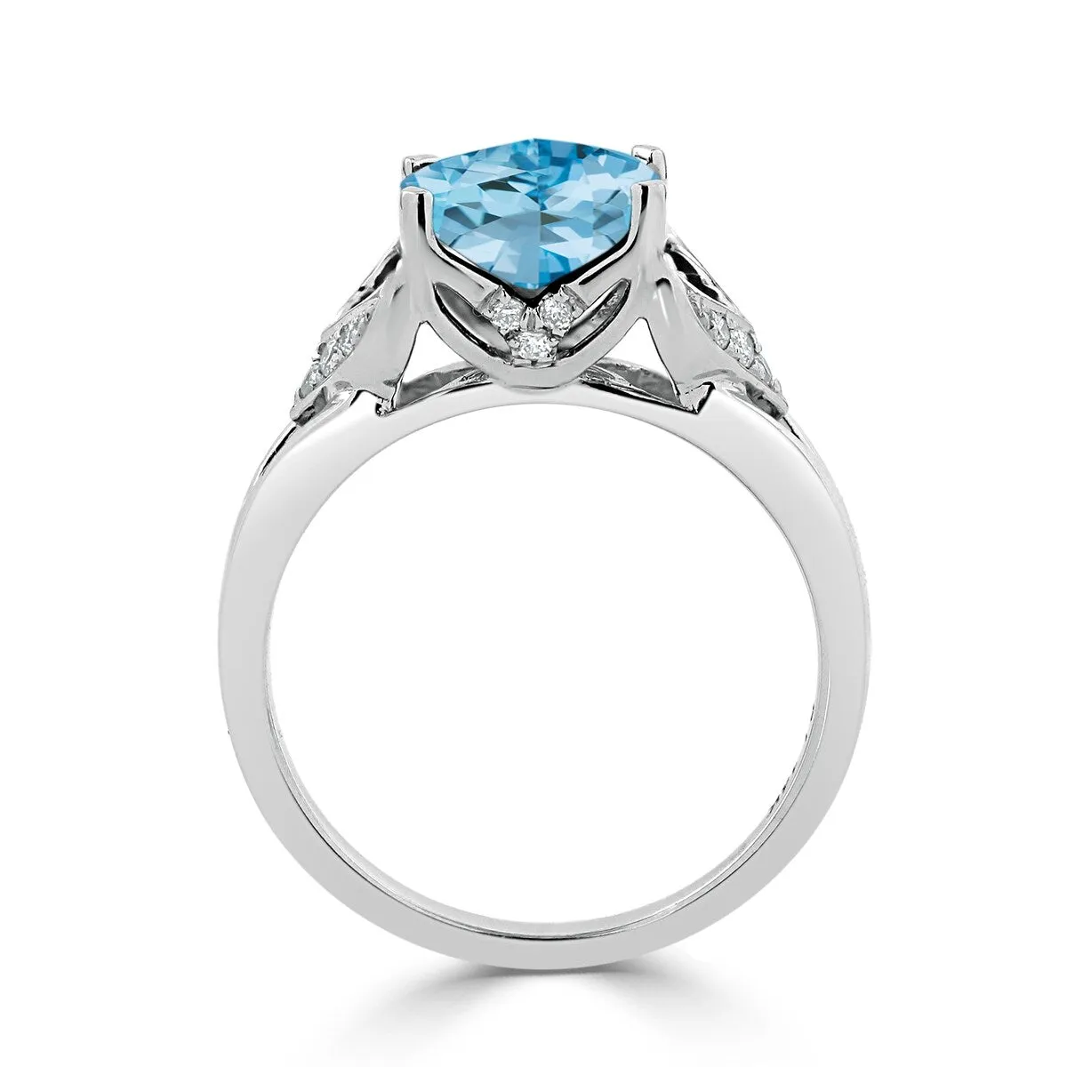Auriya Modern 2 3/8ct Cushion-cut Sky Blue Topaz and Diamond Engagement Ring 1/6ctw 14k Gold sold by Zulily product image thumbnail 5