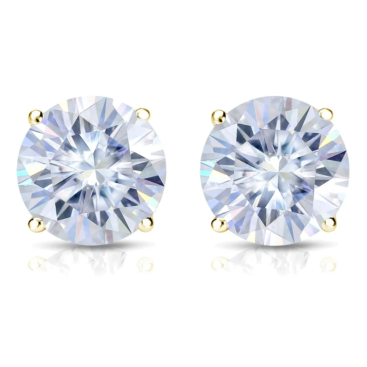Auriya 14k Gold 4ctw Round Moissanite Stud Earrings - 8.2 mm, Push-Backs sold by Zulily product image thumbnail 5