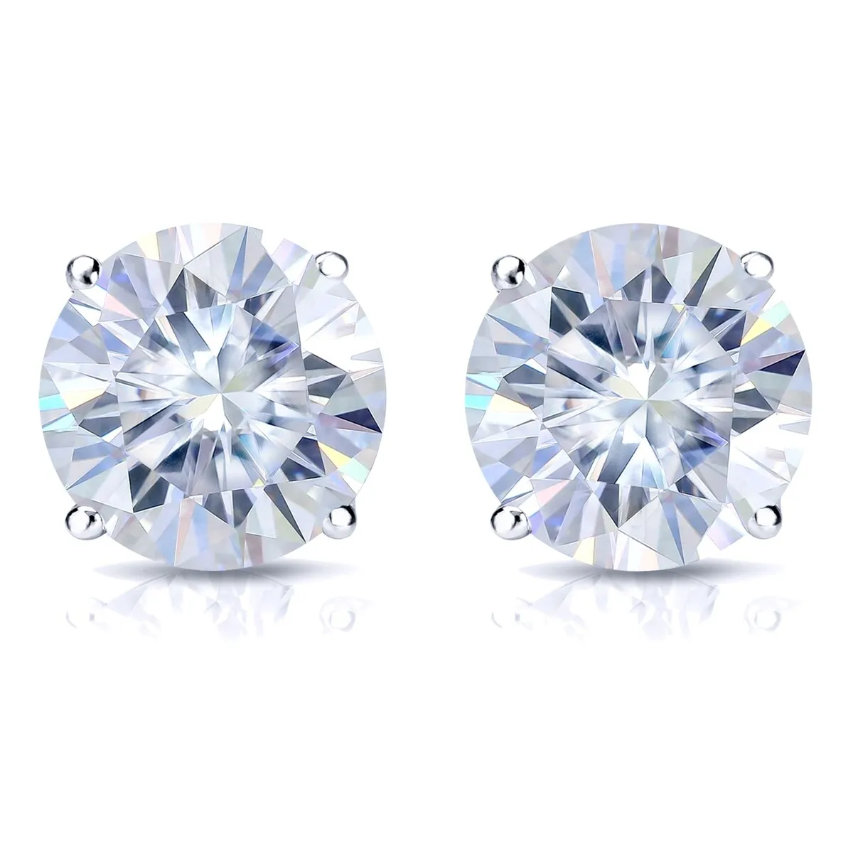 Auriya 14k Gold 4ctw Round Moissanite Stud Earrings - 8.2 mm, Push-Backs sold by Zulily product image thumbnail 4