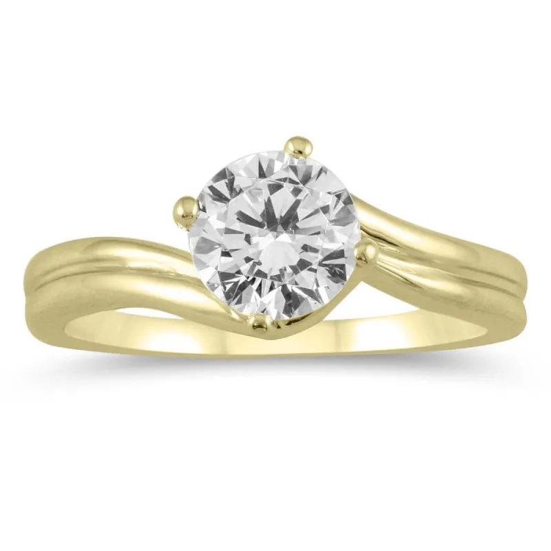 AGS Certified 1 Carat Diamond Solitaire Ring in 14K Yellow Gold (I-J Color, I2-I3 Clarity) sold by Zulily