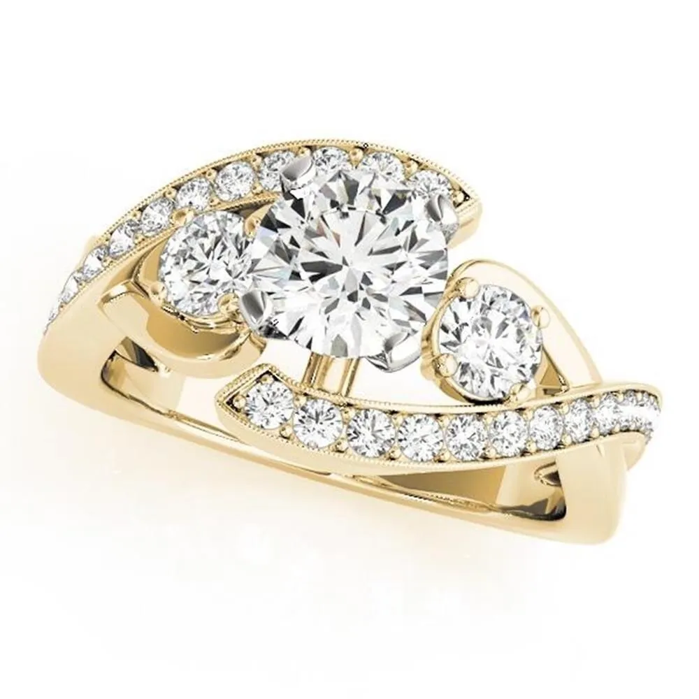 Auriya 14k Gold Unique 4ct Moissanite 3-Stone Diamond Engagement Ring 5/8ctw sold by Zulily product image thumbnail 3