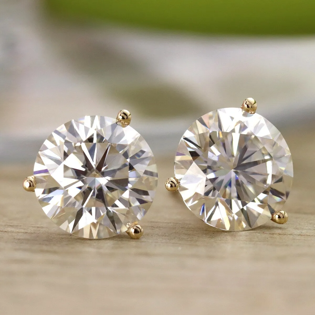 Auriya 3 1/2ctw Round Moissanite Stud Earrings 18k Gold Martini-set - 7.8 mm sold by Zulily