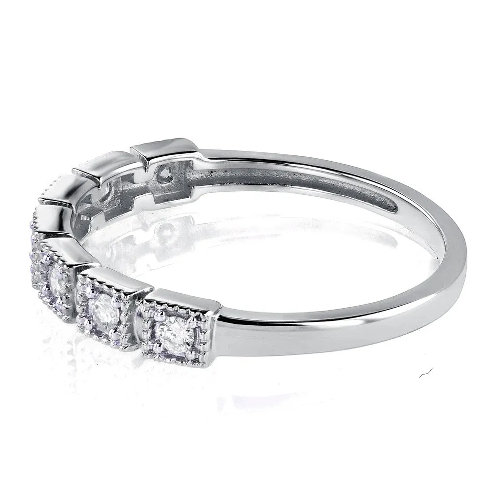 Annello by Kobelli 10k White Gold 1/6ct TDW Diamond Wedding Ring (H-I, I2) sold by Zulily product image thumbnail 4
