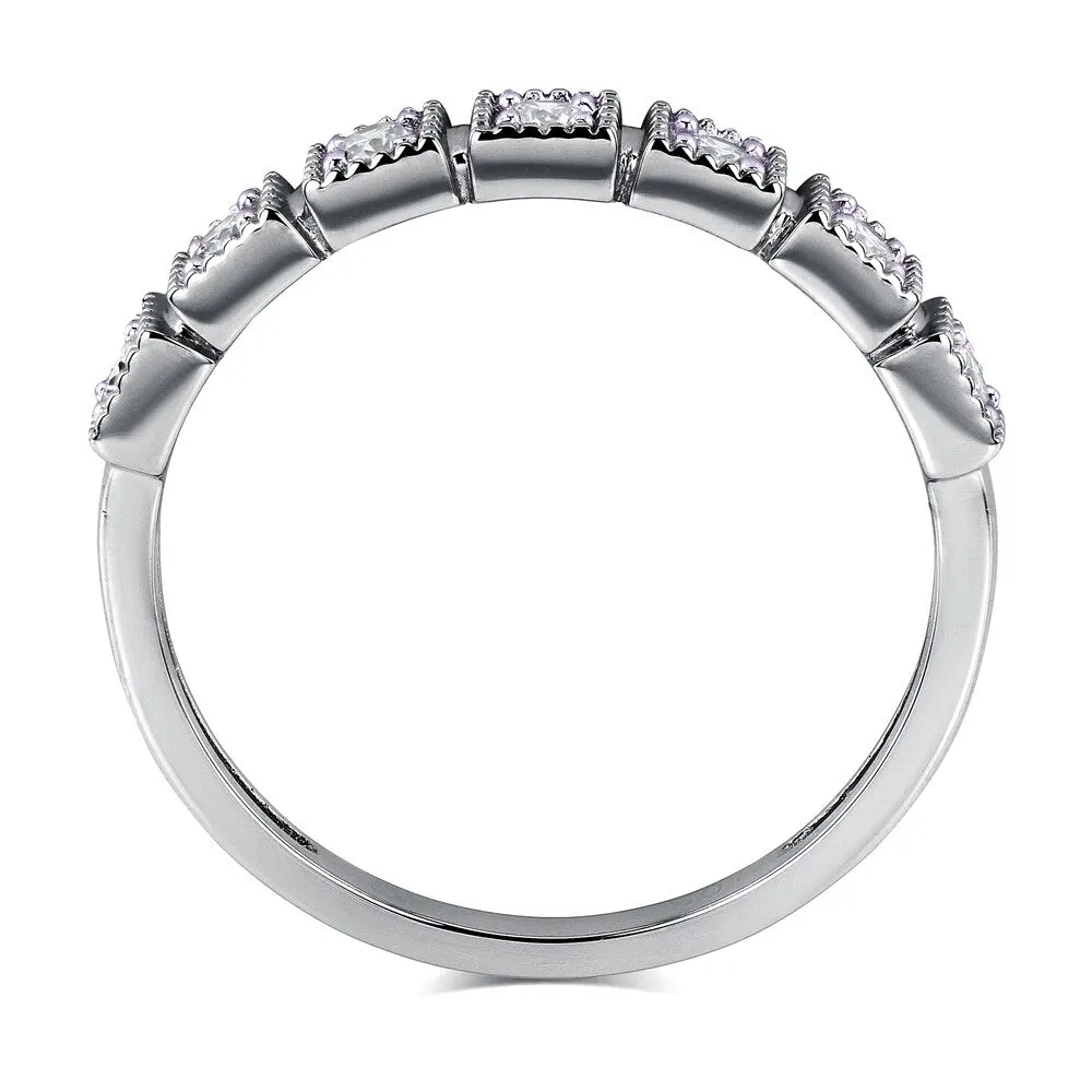 Annello by Kobelli 10k White Gold 1/6ct TDW Diamond Wedding Ring (H-I, I2) sold by Zulily product image thumbnail 3