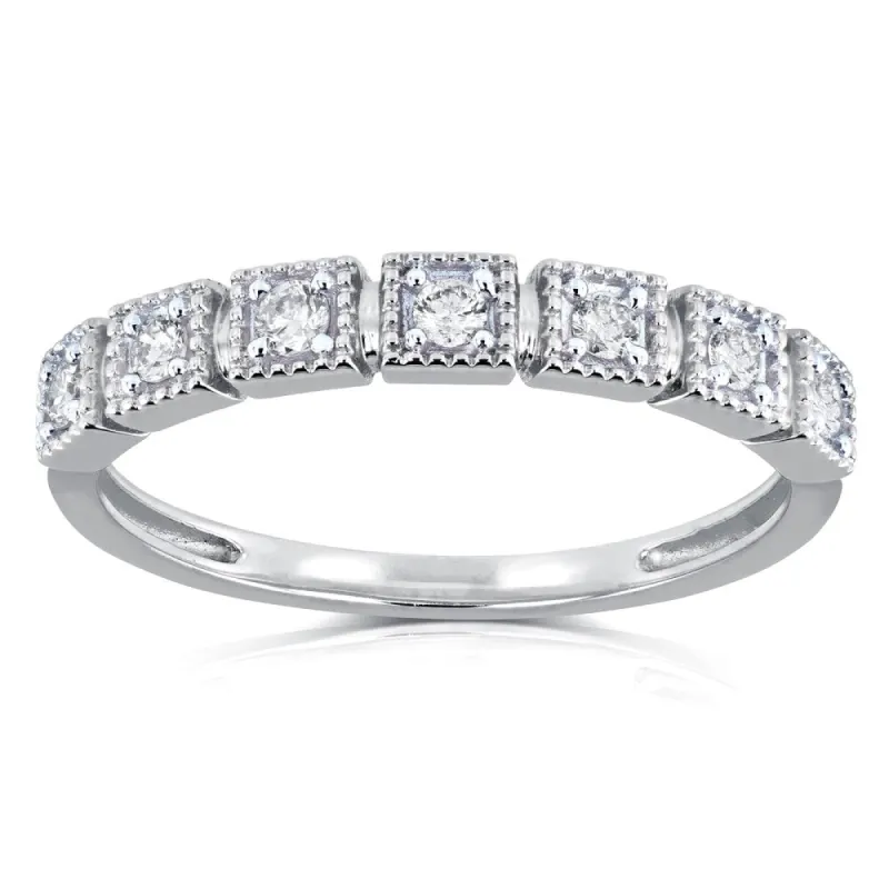 Annello by Kobelli 10k White Gold 1/6ct TDW Diamond Wedding Ring (H-I, I2) sold by Zulily