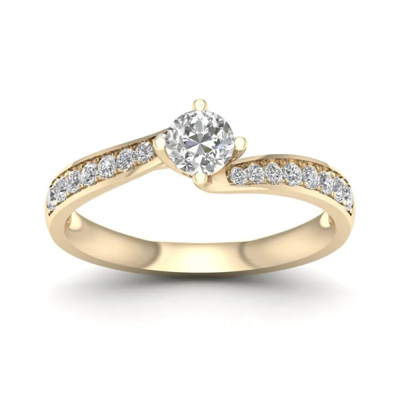 De Couer 1/2ct TDW Diamond Bypass Engagement Ring - Yellow sold by Zulily