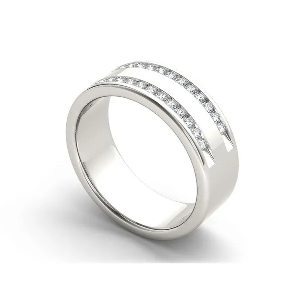 De Couer 14k White Gold 1/2ct TDW Diamond Men's Wedding Band sold by Zulily product image thumbnail 2